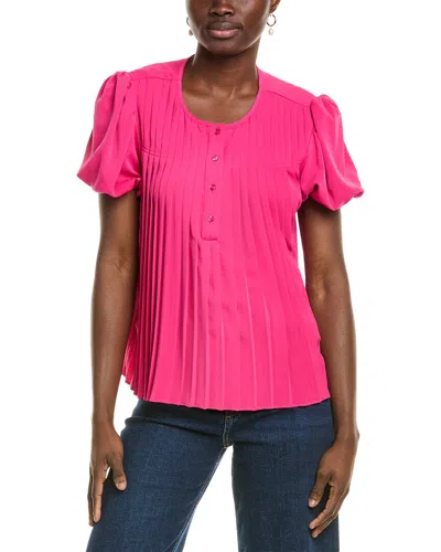 Nicole Miller Woven Shirt In Pink