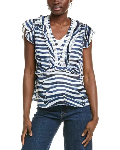 Nicole Miller Woven Shirt In Blue