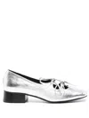 Nicole Saldaña Silver Isabel Ballerina Flats In Silver