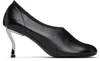 Nicole Saldaña Black Harper Leather Heels In Animal Print