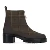 Nicole Saldaña Brown Exclusive Plaid Chris Ankle Boots In Brown