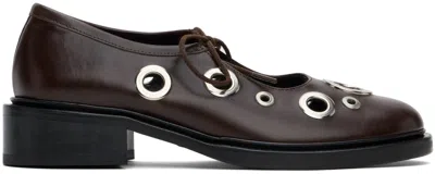 Nicole Saldaña Brown Fabiana Eyelet Loafers
