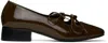 Nicole Saldaña Brown Isabel Ballerina Flats In Brown