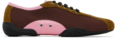 NICOLE SALDAÑA BURGUNDY & TAN SIMONE SNEAKERS
