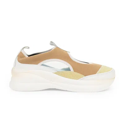 Nicole Saldaña Didi Nude White Sneakers In Yellow