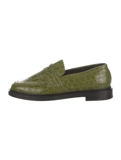 Pre-owned Nicole Saldaña Embossed Leather Loafers In Multi