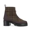 Nicole Saldaña Brown Exclusive Plaid Chris Ankle Boots In Brown
