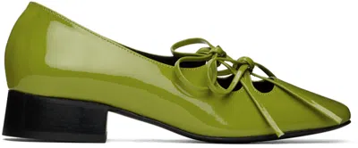 Nicole Saldaña Green Isabel Ballerina Flats In Chartreuse