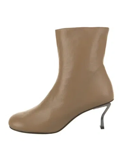 Pre-owned Nicole Saldaña Leather Boots In Neutral