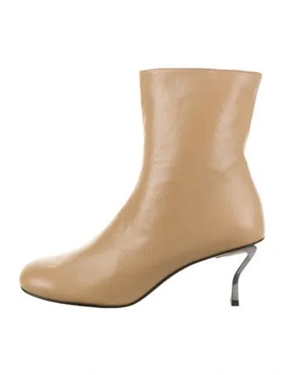 Pre-owned Nicole Saldaña Leather Boots In Neutral