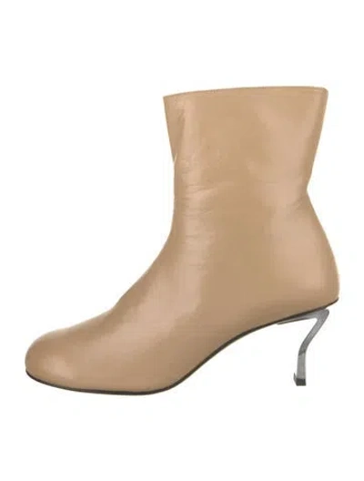 Pre-owned Nicole Saldaña Leather Boots In Neutral