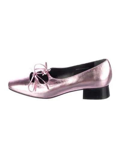 Pre-owned Nicole Saldaña Leather Cutout Accent Ballet Flats