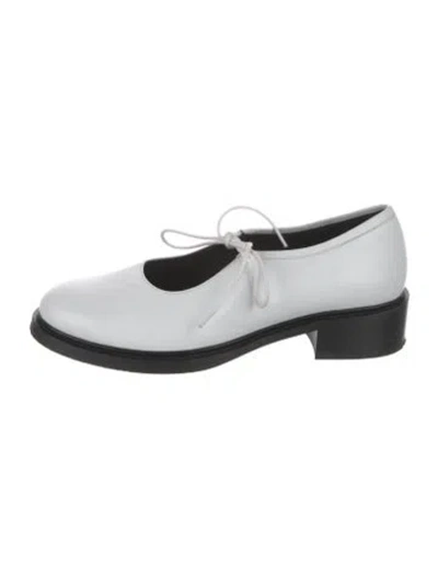 Pre-owned Nicole Saldaña Leather Flats In White