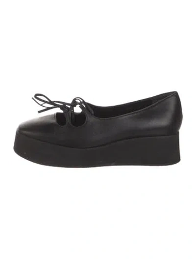 Pre-owned Nicole Saldaña Leather Mary Jane Flats In Black