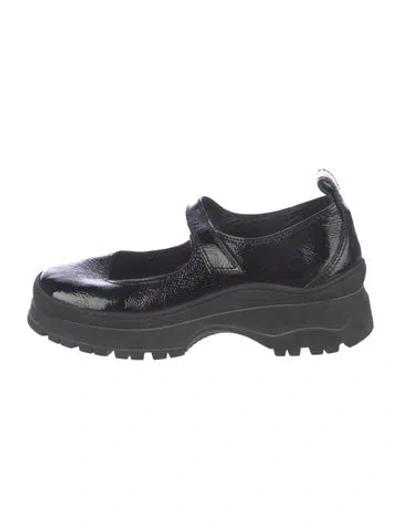 Pre-owned Nicole Saldaña Leather Mary Jane Flats In Black