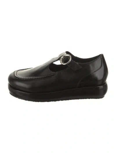 Pre-owned Nicole Saldaña Leather Oxfords In Black