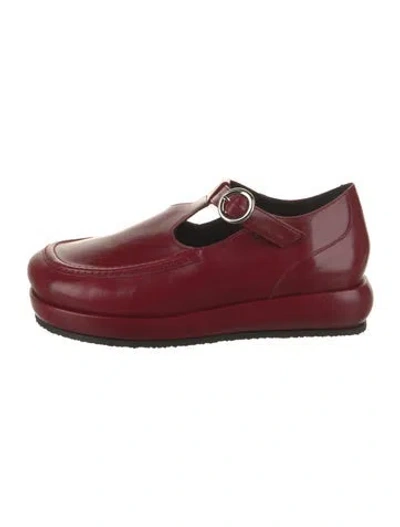 Pre-owned Nicole Saldaña Leather Oxfords In Red