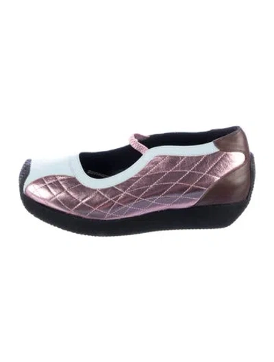 Pre-owned Nicole Saldaña Leather Patterned Sneakers In Multicolor
