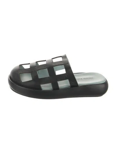 Pre-owned Nicole Saldaña Leather Slides In Green
