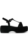 Nicole Saldaña Lily 60mm Velvet-effect Sandals In Black