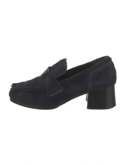 Pre-owned Nicole Saldaña Ponyhair Pumps In Blue