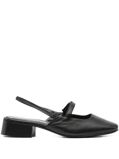 Nicole Saldaña Poppy Slingback Block-heel Mules In Black