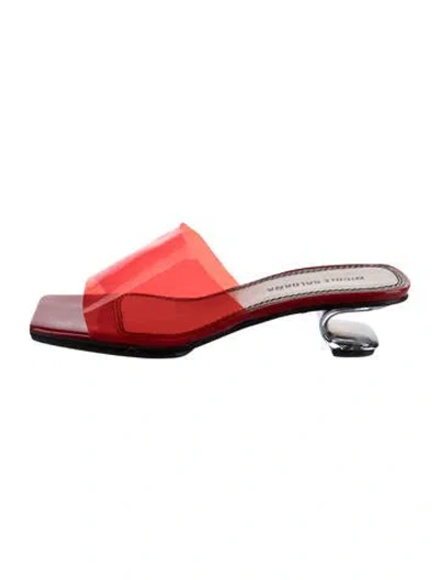 Pre-owned Nicole Saldaña Pvc Slides In Red