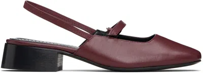 Nicole Saldaña Red Poppy Ballerina Flats In Burgundy