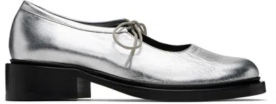 Nicole Saldaña Silver Fabiana Ballerina Flats