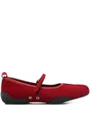 Nicole Saldaña Sophie Suede Ballet Flats In Red