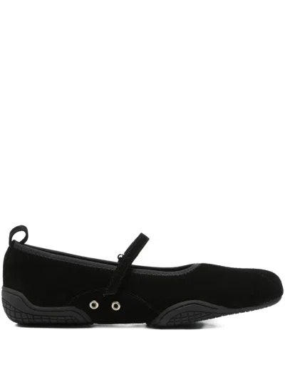Nicole Saldaña Sophie Suede Flats In Black