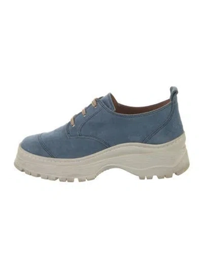Pre-owned Nicole Saldaña Suede Chunky Sneakers In Blue