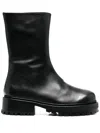 Nicole Saldaña Zip-up Leather Boots In Vendola - Black Leather