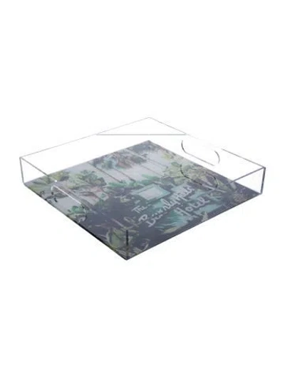 Pre-owned Nicole Sassaman Acrylic Tray In Green
