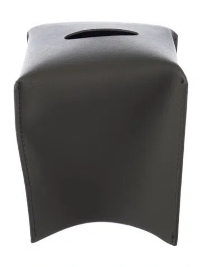 Pre-owned Nicole Sassaman Faux Leather Tissue Box Cover In Black