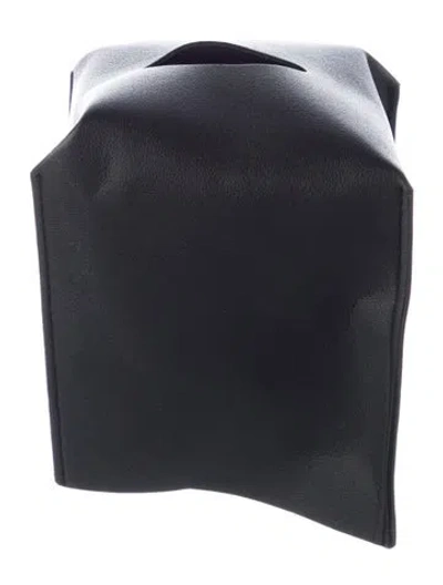 Pre-owned Nicole Sassaman Faux Leather Tissue Box Cover In Black