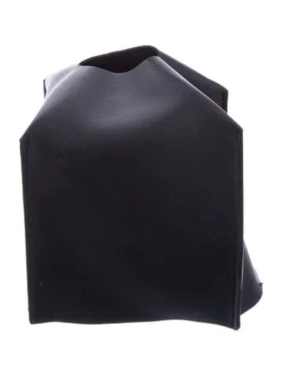 Pre-owned Nicole Sassaman Faux Leather Tissue Box Cover In Black