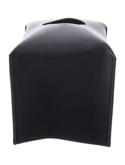 Pre-owned Nicole Sassaman Faux Leather Tissue Box Cover In Black