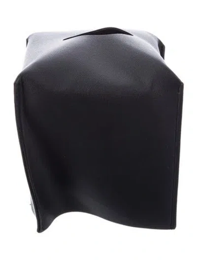 Pre-owned Nicole Sassaman Faux Leather Tissue Box Cover In Black