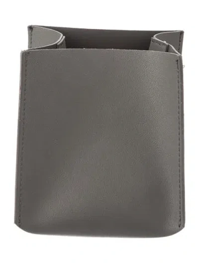 Pre-owned Nicole Sassaman Faux Leather Tissue Box Cover In Gray