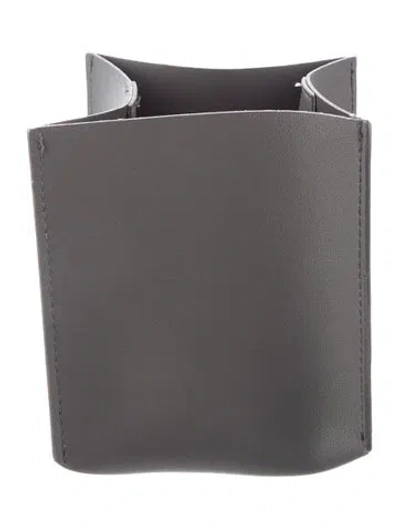 Pre-owned Nicole Sassaman Faux Leather Tissue Box Cover In Gray