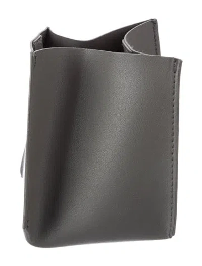 Pre-owned Nicole Sassaman Faux Leather Tissue Box Cover In Gray