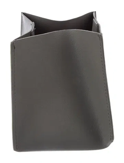 Pre-owned Nicole Sassaman Faux Leather Tissue Box Cover In Gray