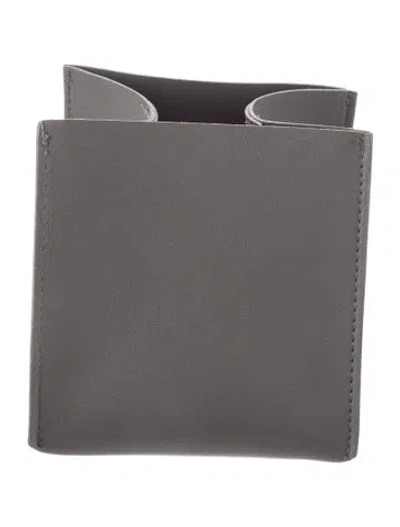 Pre-owned Nicole Sassaman Faux Leather Tissue Box Cover In Gray