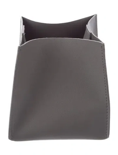 Pre-owned Nicole Sassaman Faux Leather Tissue Box Cover In Gray