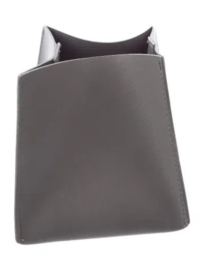 Pre-owned Nicole Sassaman Faux Leather Tissue Box Cover In Gray