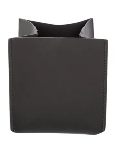 Pre-owned Nicole Sassaman Faux Leather Tissue Box Cover In Gray