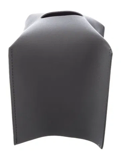 Pre-owned Nicole Sassaman Faux Leather Tissue Box Cover In Gray