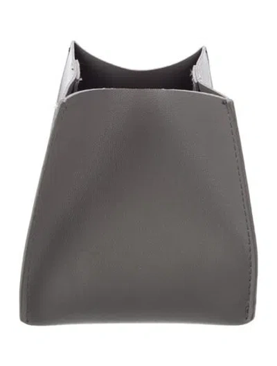 Pre-owned Nicole Sassaman Faux Leather Tissue Box Cover In Gray