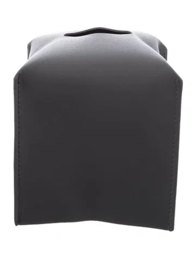 Pre-owned Nicole Sassaman Faux Leather Tissue Box Cover In Gray